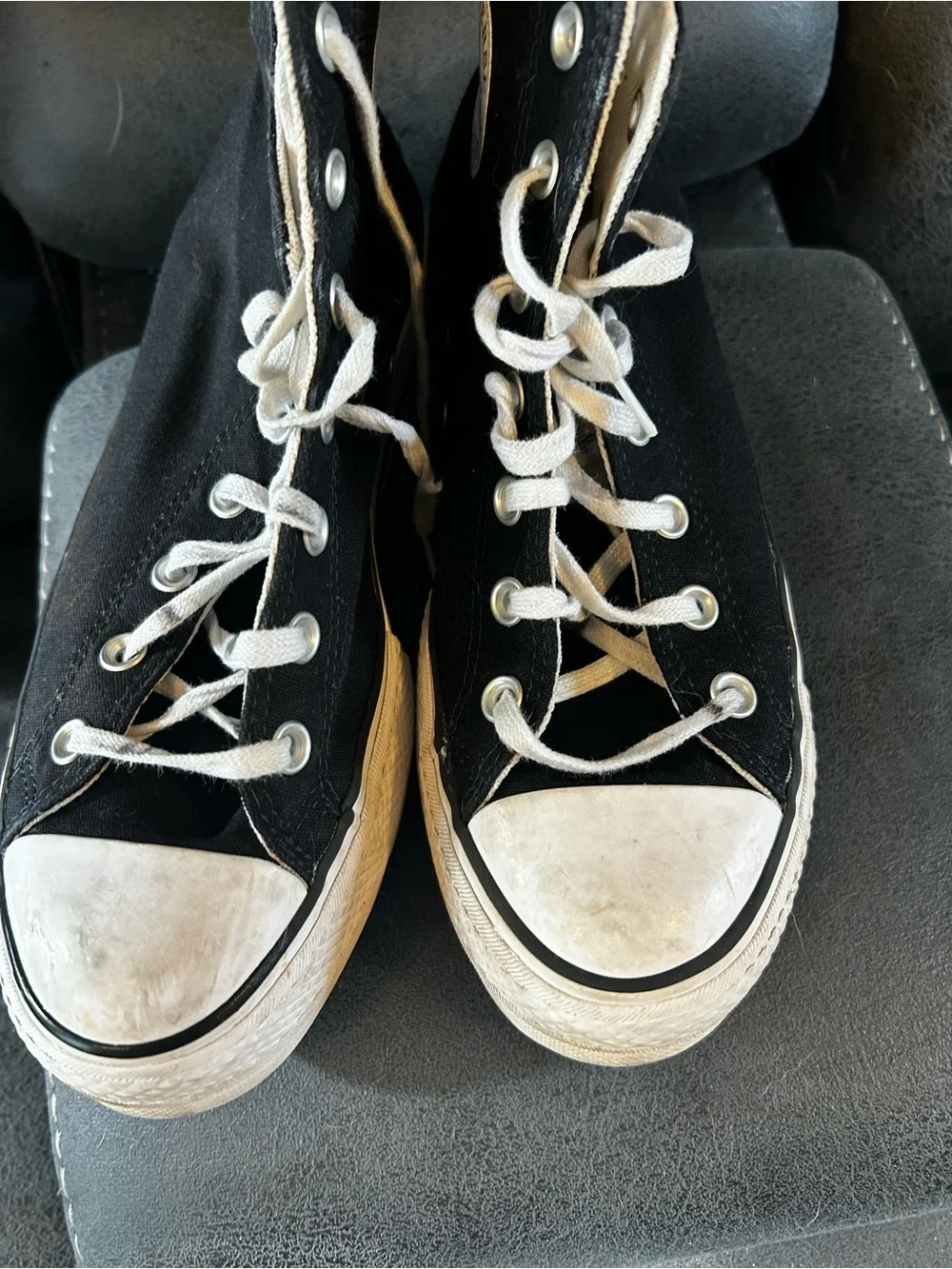 Women’s Converse Black and White High-Top Sneakers size 9